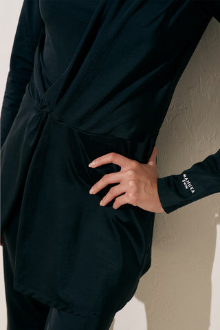 Knotted Swim Jumpsuit Black