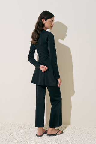 Knotted Swim Jumpsuit Black