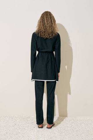 Zip Swim Dress Black