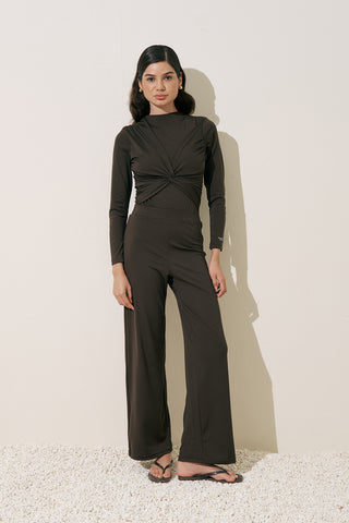 Wide Leg Swim Pants Brown