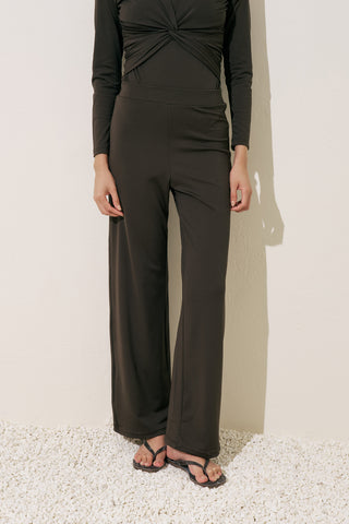 Wide Leg Swim Pants Brown