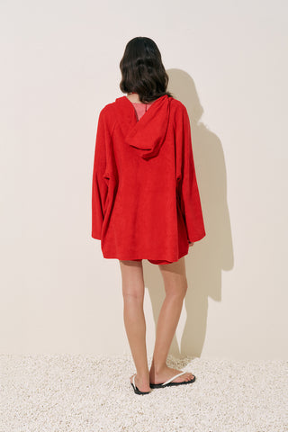 Terry Fabric Kimono Red