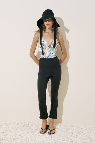 Flared Swim Pants Black