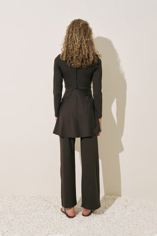 Knotted Swimsuit Brown