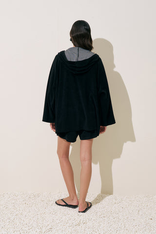Terry Fabric Kimono Black