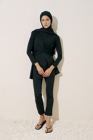 Knotted Swimsuit Black