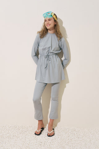 Adjustable Waist Swimsuit Blue