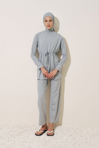 Adjustable Waist Swimsuit Blue