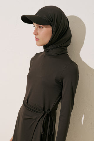 Wrap Skirt Swim Dress Brown