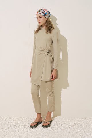 Wrap Skirt Swim Dress Green