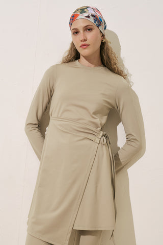 Wrap Skirt Swim Dress Green