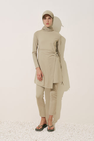 Wrap Skirt Swim Dress Green