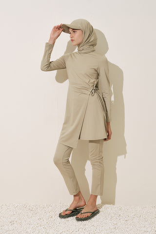 Wrap Skirt Swim Dress Green