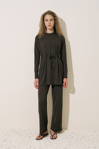 Wide Leg Swim Pants Brown