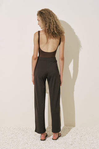 Wide Leg Swim Pants Brown