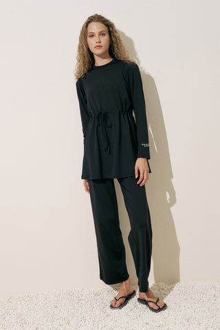 Adjustable Waist Swimsuit Black