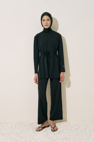 Adjustable Waist Swimsuit Black