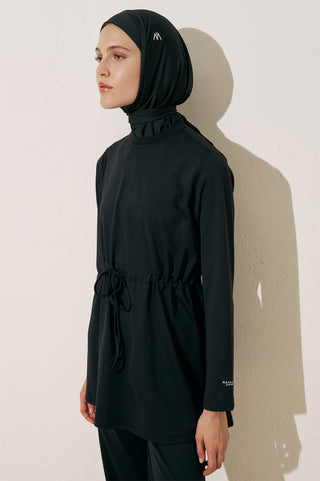 Adjustable Waist Swimsuit Black