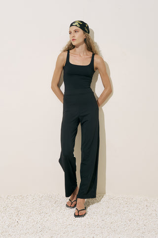 Wide Leg Swim Pants Black