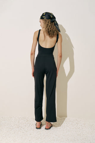 Wide Leg Swim Pants Black
