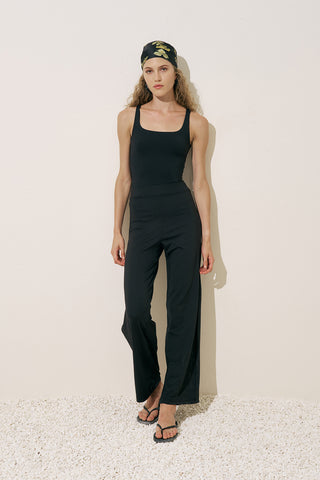 Wide Leg Swim Pants Black