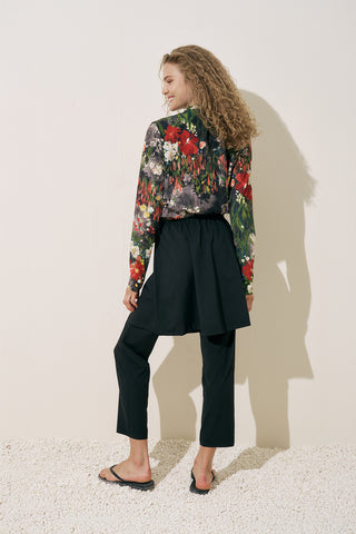 Printed Wrap Swimsuit Dark Garden