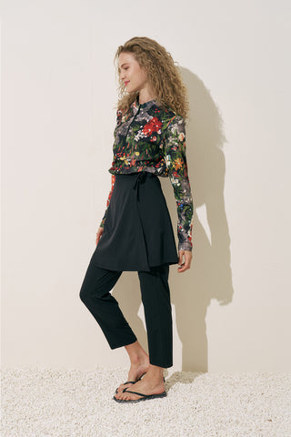 Printed Wrap Swimsuit Dark Garden