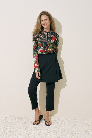 Printed Wrap Swimsuit Dark Garden