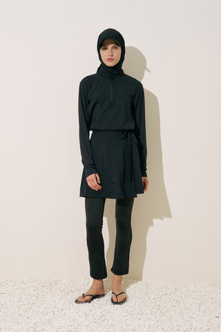 Printed Wrap Swimsuit Black