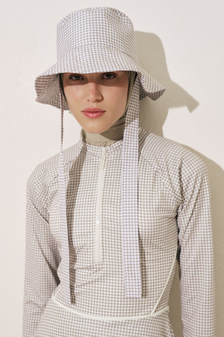 Bucket Hat With String Gingham