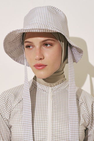 Bucket Hat With String Gingham