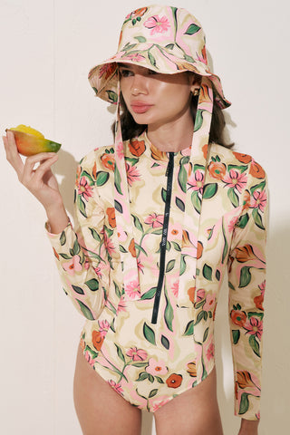 Bucket Hat With String Pure Floral