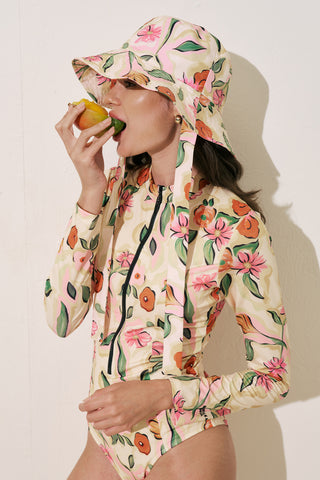 Bucket Hat With String Pure Floral