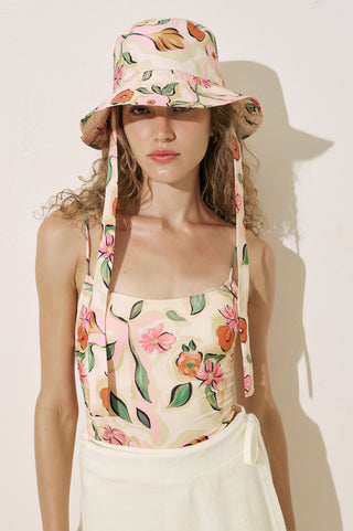 Bucket Hat With String Pure Floral