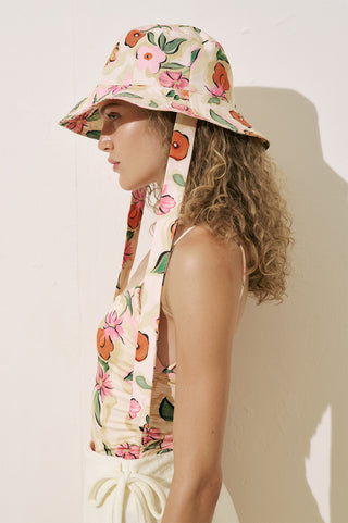 Bucket Hat With String Pure Floral