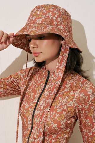 Bucket Hat With String Terra Floral