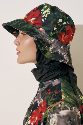 ŞAL DETAYLI BUCKET ŞAPKA DARK GARDEN