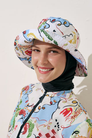ŞAL DETAYLI BUCKET ŞAPKA SUMMER