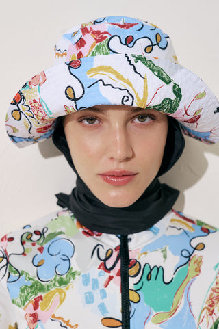 ŞAL DETAYLI BUCKET ŞAPKA SUMMER