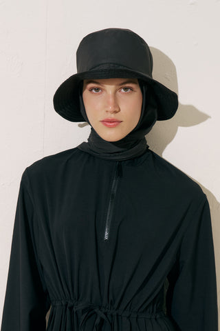 Scarf Detail Bucket Hat Black