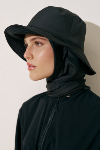 Scarf Detail Bucket Hat Black