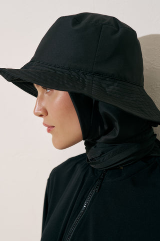Scarf Detail Bucket Hat Black