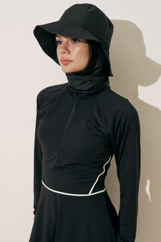 Scarf Detail Bucket Hat Black