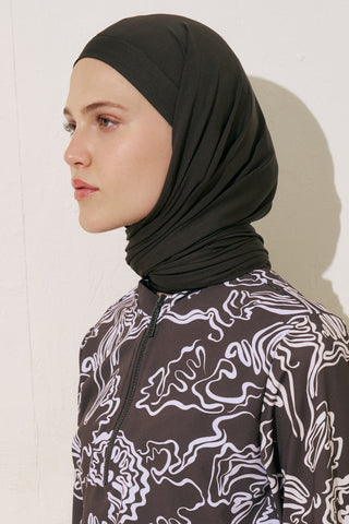 Tie Strap Swim Hat Brown