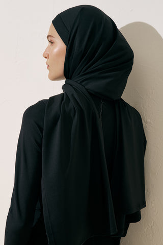 Tie Strap Swim Hat Black