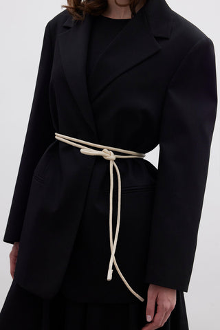 Circular Faux Leather Belt Beige