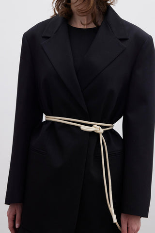 Circular Faux Leather Belt Beige