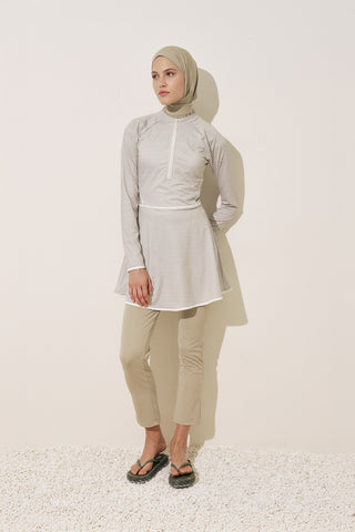 Piped Swim Dress Gingham