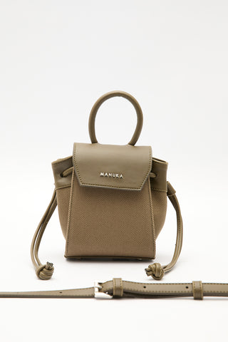 Canvas Flap Mini Bag Brown