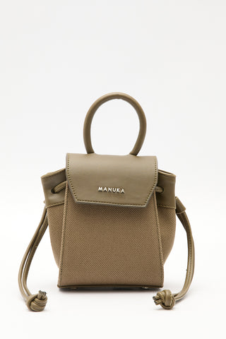 Canvas Flap Mini Bag Brown